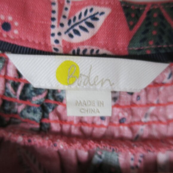 Boden Smocked Linen Shirt Dress Size 16 - Picture 8 of 10